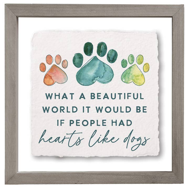 Hearts Like Dogs - Floating Art Square for wholesale by Sincere Surroundings