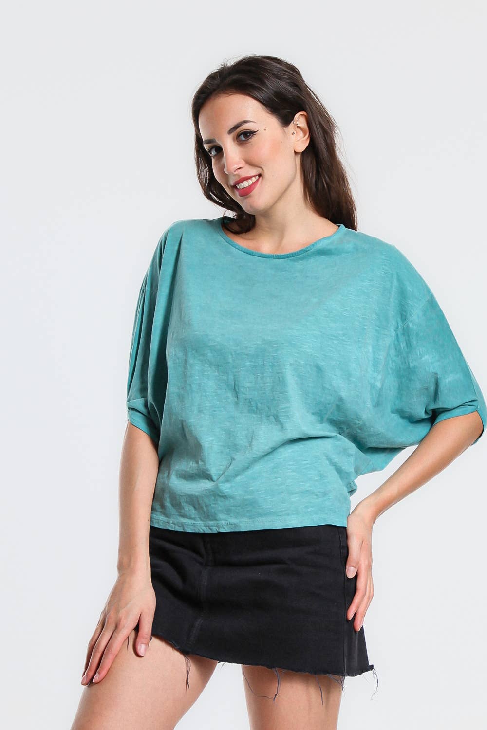 TINA Stephens Italy/Tees By Tina - Wholesale T-Shirt - Women's - Omaria Batwing Crop Top (BSS171)8