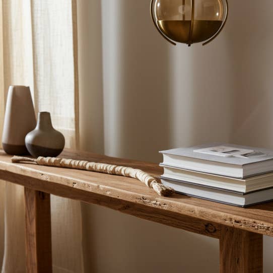 Beaded Garland - Tan Travertine and Jute Handcrafted, 26 in. for wholesale by Sagebrook Home