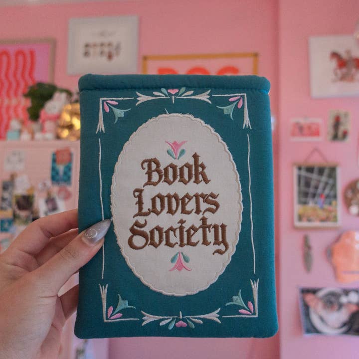 Jollie Ollie Designs - Wholesale Book Cover - Book Society Embroidered Book/Kindle Sleeve