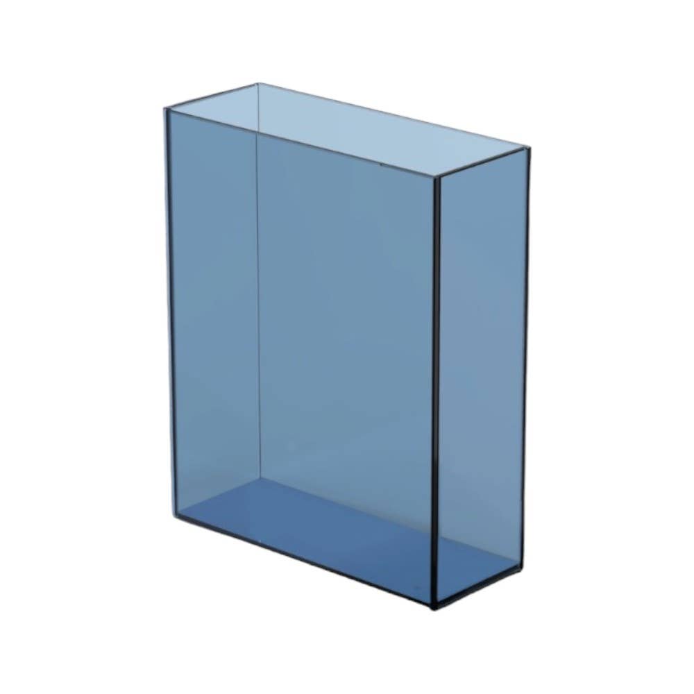 Vasesource - Vente Vases - Vase rectangulaire en verre Blue Vision (BLUE18312)0