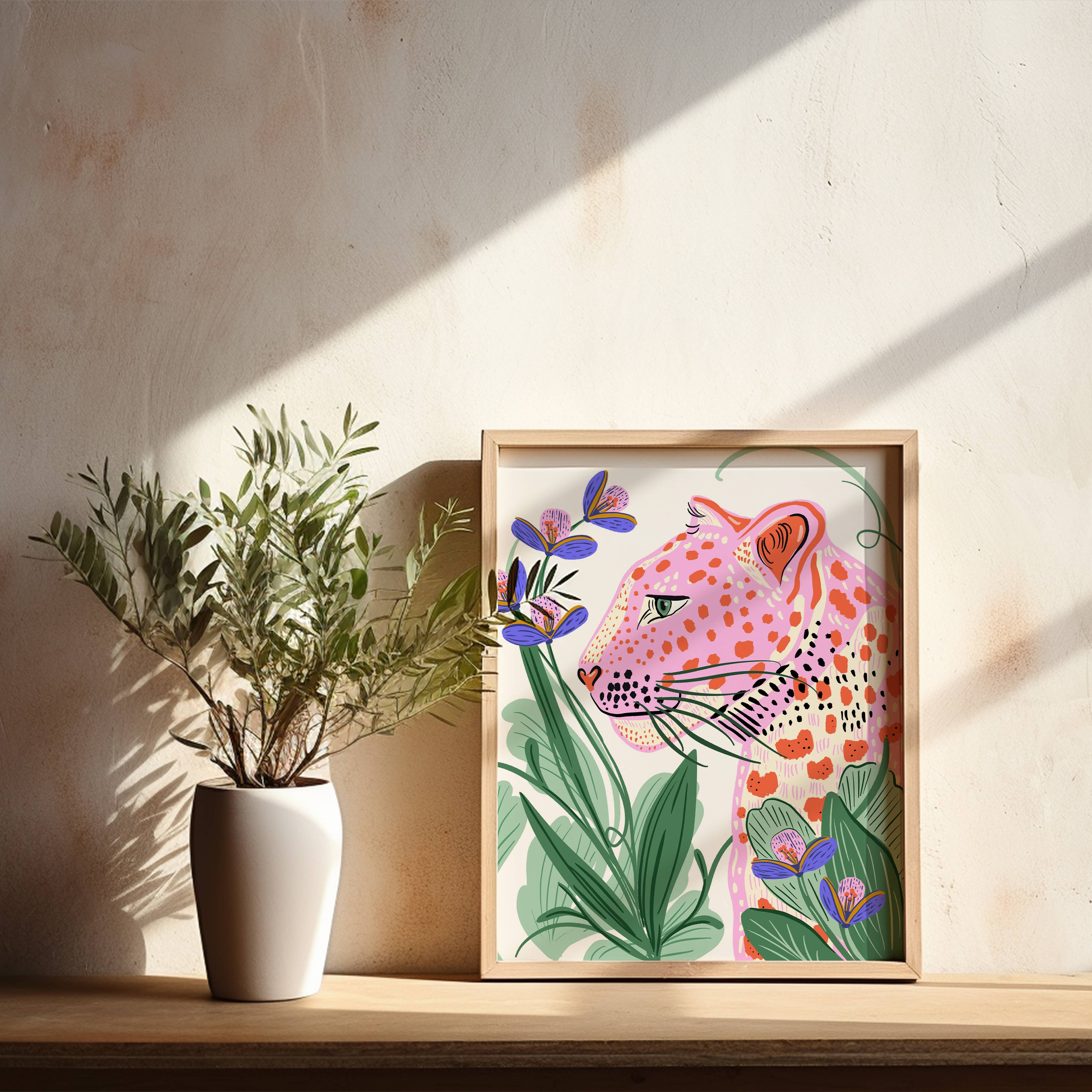 Tara Reed - Wholesale Art Print - "Pink Jaguar" - 8" x 10" Giclée Art Print1