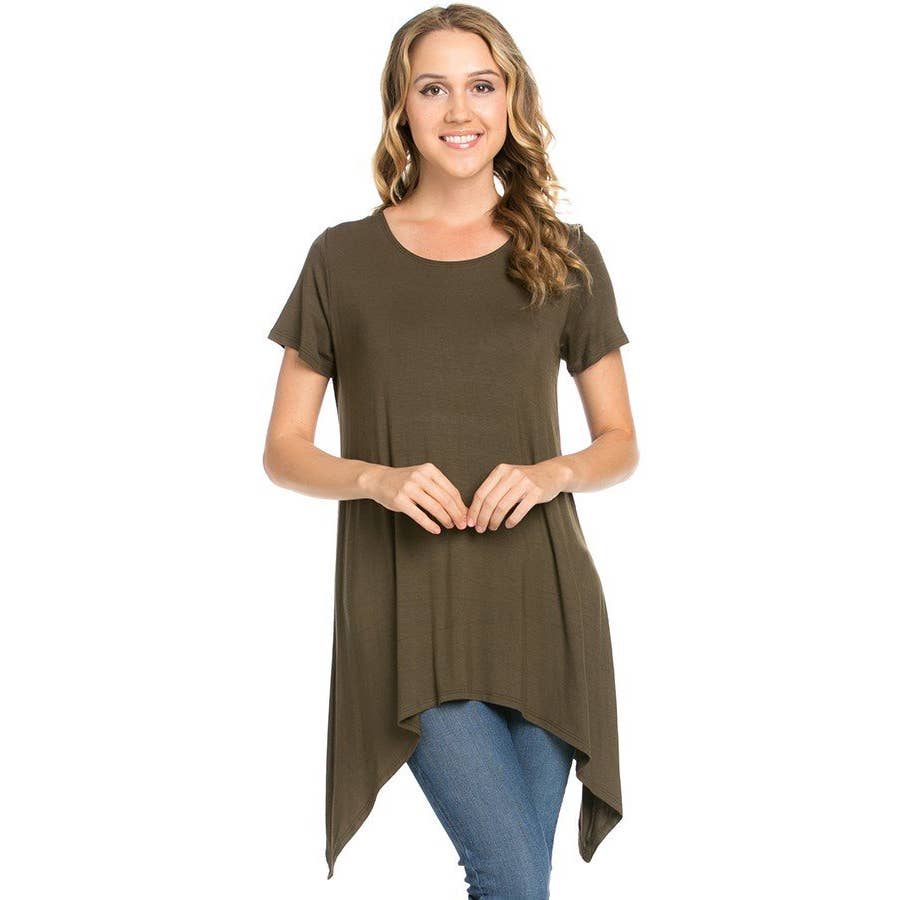 Azules Clothing - Wholesale Tunic - Women's - ATP-2267RS Piko Short Sleeve Tunic11