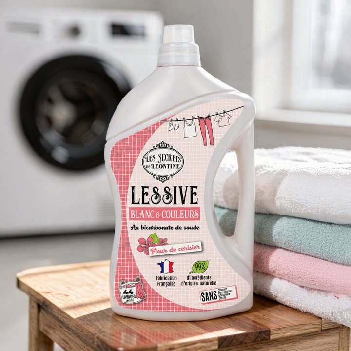Lessive liquide fleur de cerisier - Bidon 2L pour la vente par Les Secrets de Léontine