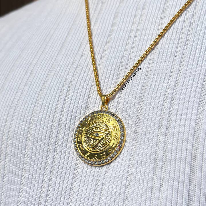Diamanté Eternal Eye of the Divine Necklace for wholesale by Damilola Jewellery