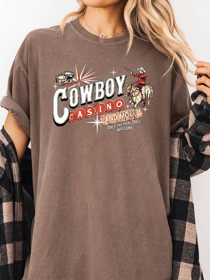 Cowboy Casino Graphic Garment Dyed Tee for wholesale by COLORBEAR