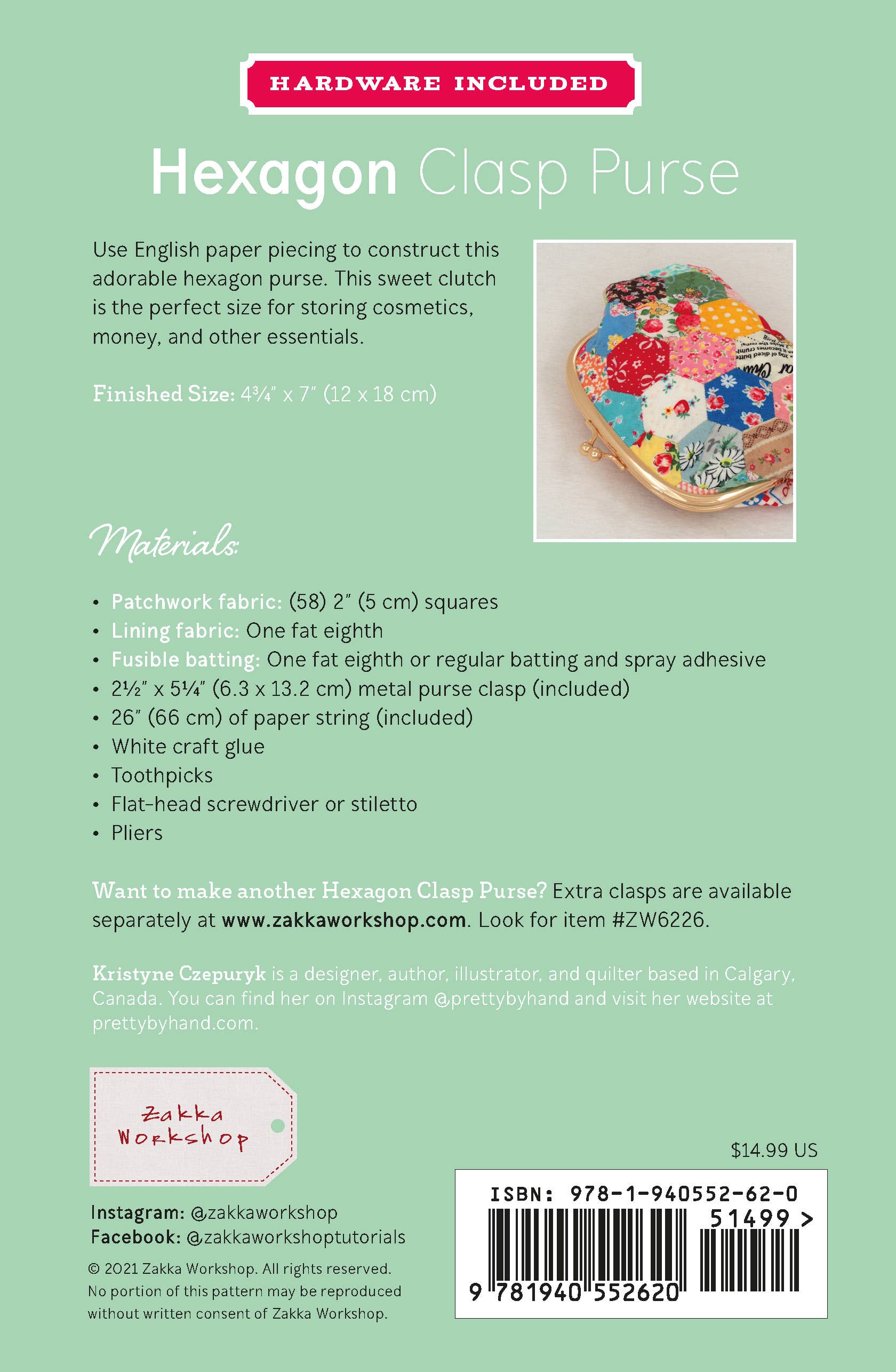 Zakka Workshop – Engroshandel Clutch - Dame – Sekskant lås pung (#ZW2620)3