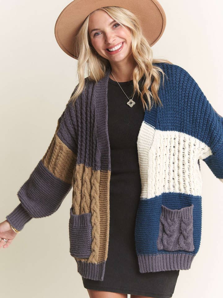 VEST MET KLEURBLOKKEN EN PUFFMOUWEN - LESW3597 voor wholesale door Madelyn