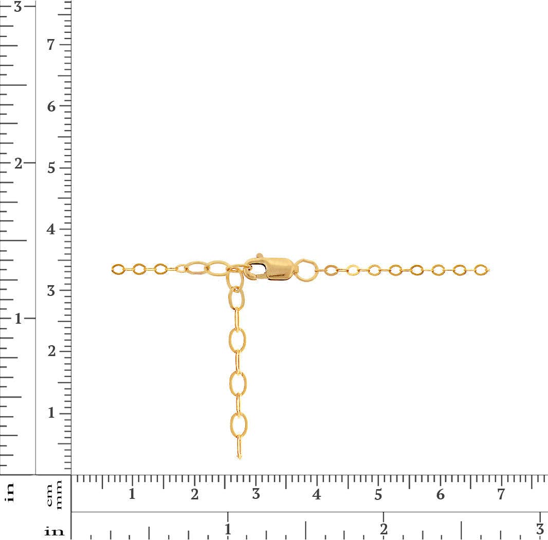 Plazko - Wholesale Link & Chain Necklace - 14Kt Gold Filled 2x1.75mm 18" Flat Cable Chain W/ Lobster Clasp & 2" Extender Chain  - 1pc1