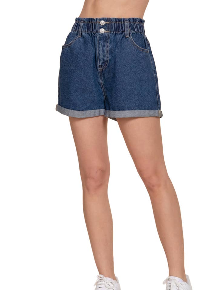 Women's Paper Bag Denim Shorts for wholesale by MOA COLLECTION