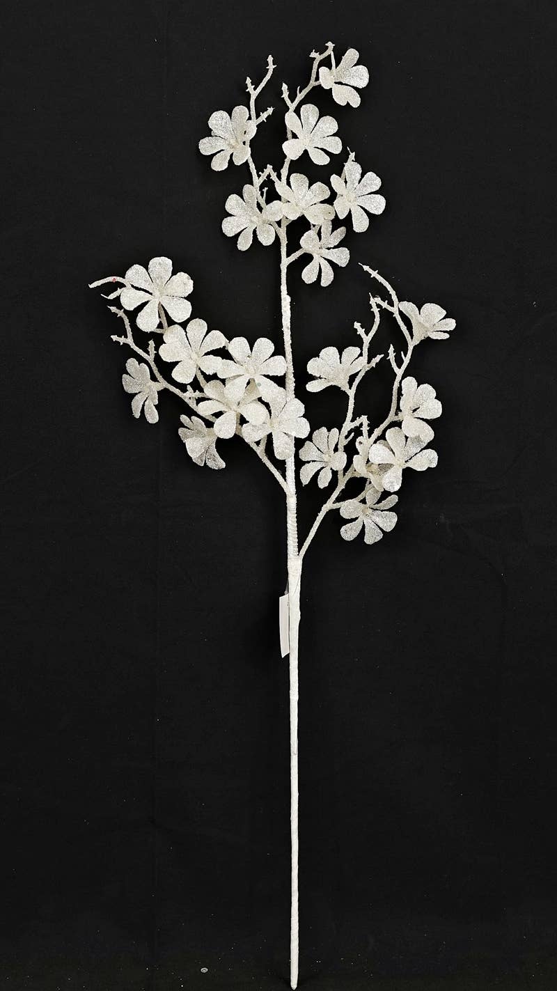 Impressive Enterprises, Inc. - Wholesale Christmas Decoration - ISB79591- 23in Glitter Plum Blossom Spray-WT-24/1441