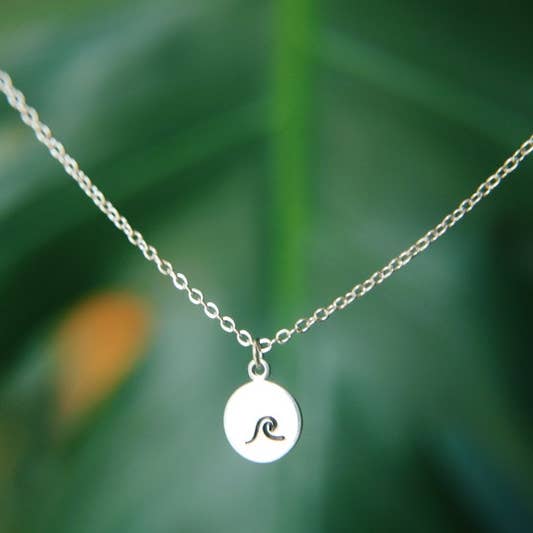Dainty Hand Stamped Wave Necklace for wholesale by bohemians closet