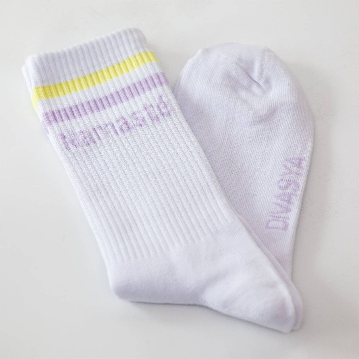 Divasya - Wholesale Socks - Women's - Socks with yoga motif in 2 variants: Inhale Exhale | Namaste3