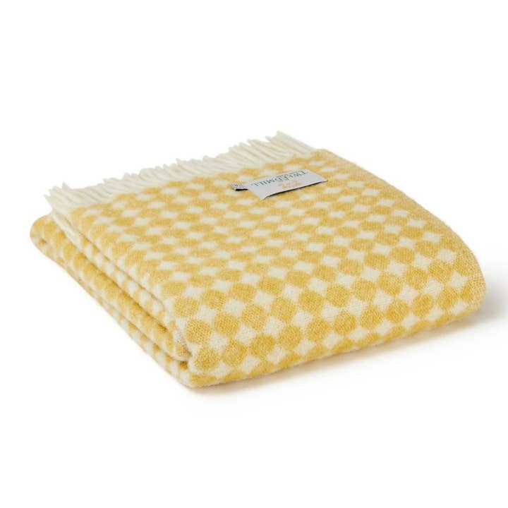 Tweedmill Textiles - Vendita all'ingrosso Plaid - Coperta Reversibile in Pura Lana Vergine Jacquard a Pois3