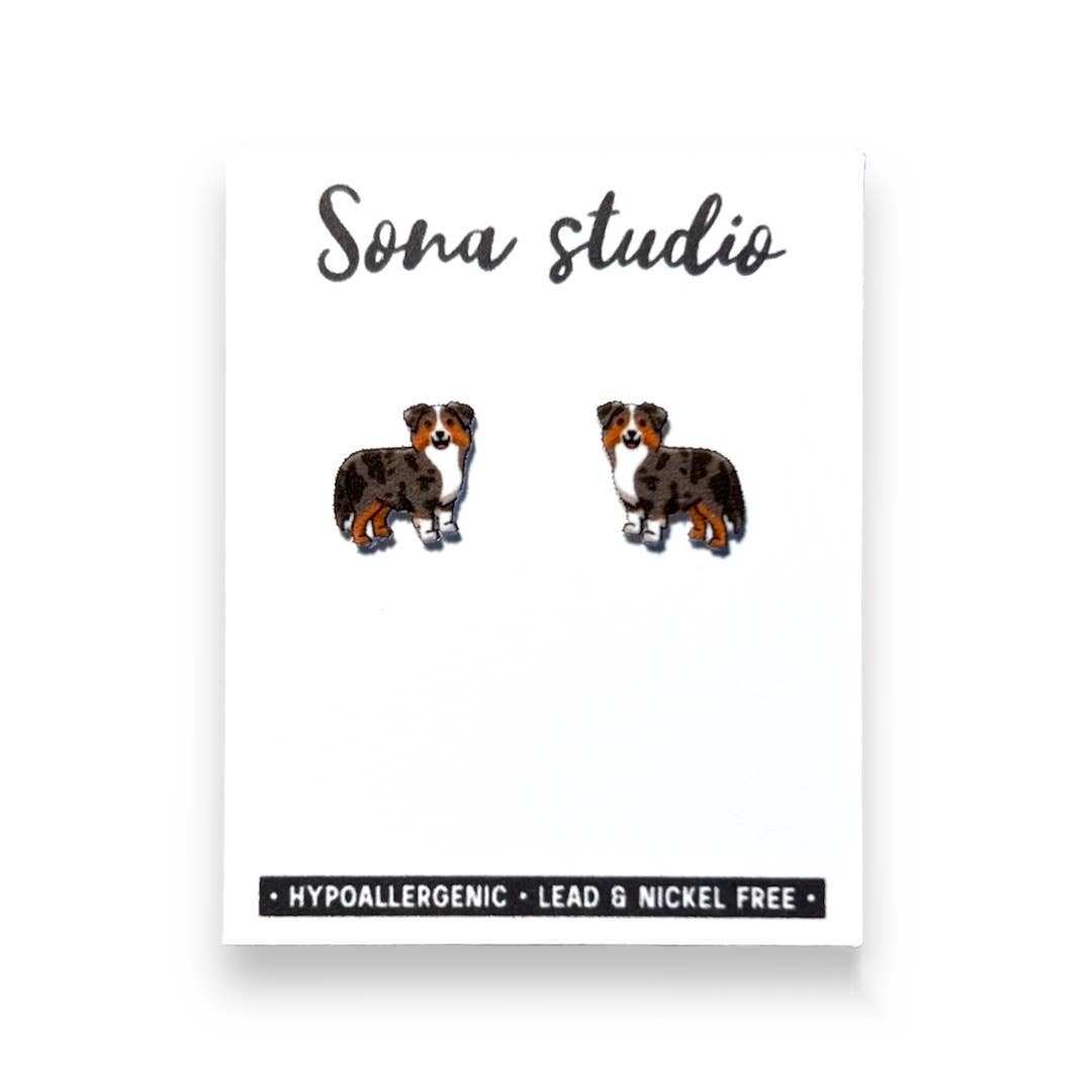 Sona Studio - Wholesale Stud/post earrings - Aussie Dog Earrings