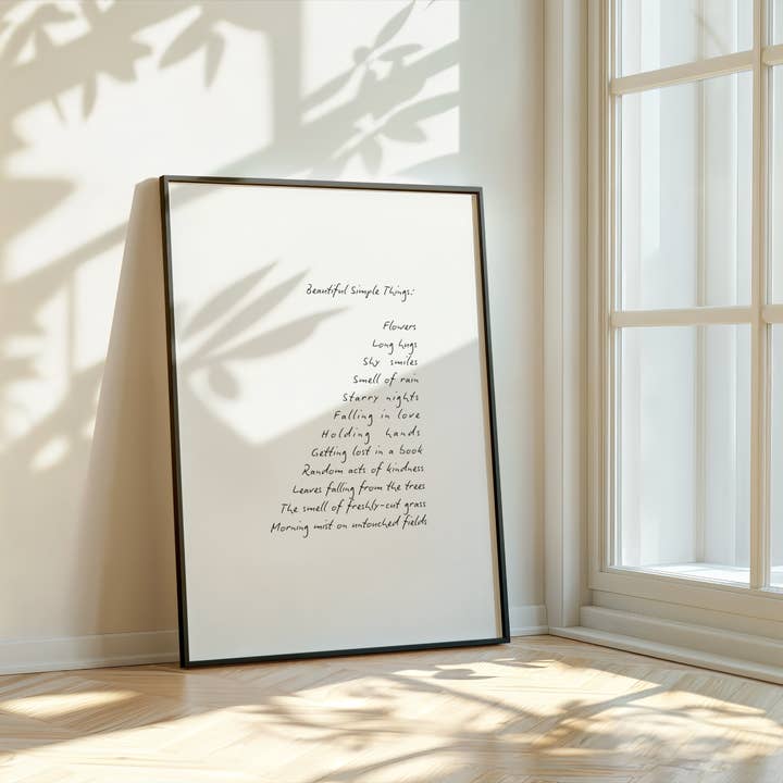 Beautiful Simple Things Print for wholesale by My Hygge Shop