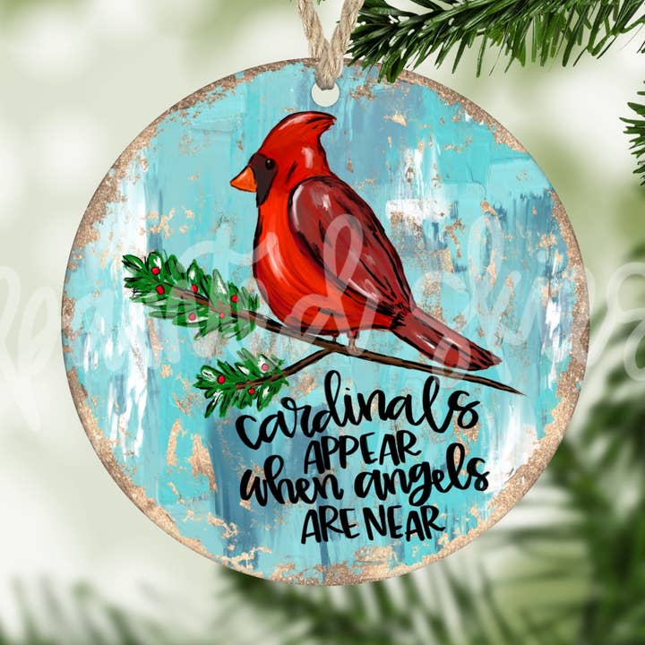 Painted Skies - Wholesale Ornament - Cardinals Appear When Angels Are Near Christmas Ornament0