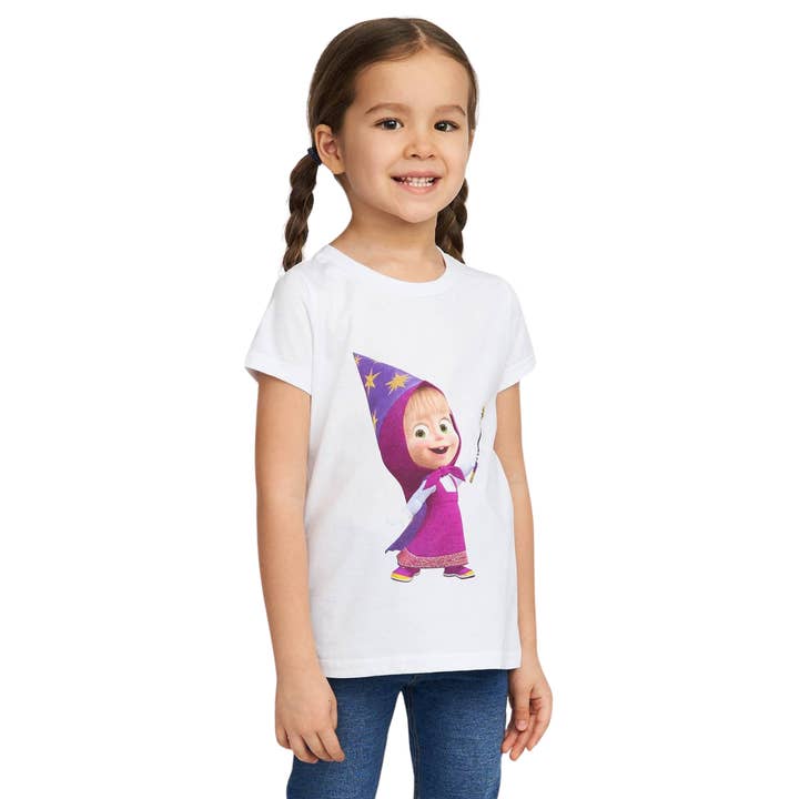 Masha and The Bear Short Sleeve T-Shirt with Masha Wizzard for wholesale by Comfort Clothing INC