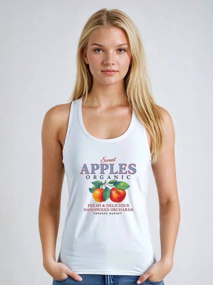 Süßes Apfel-Print-Tanktop für den Großhandel von Missi Clothing