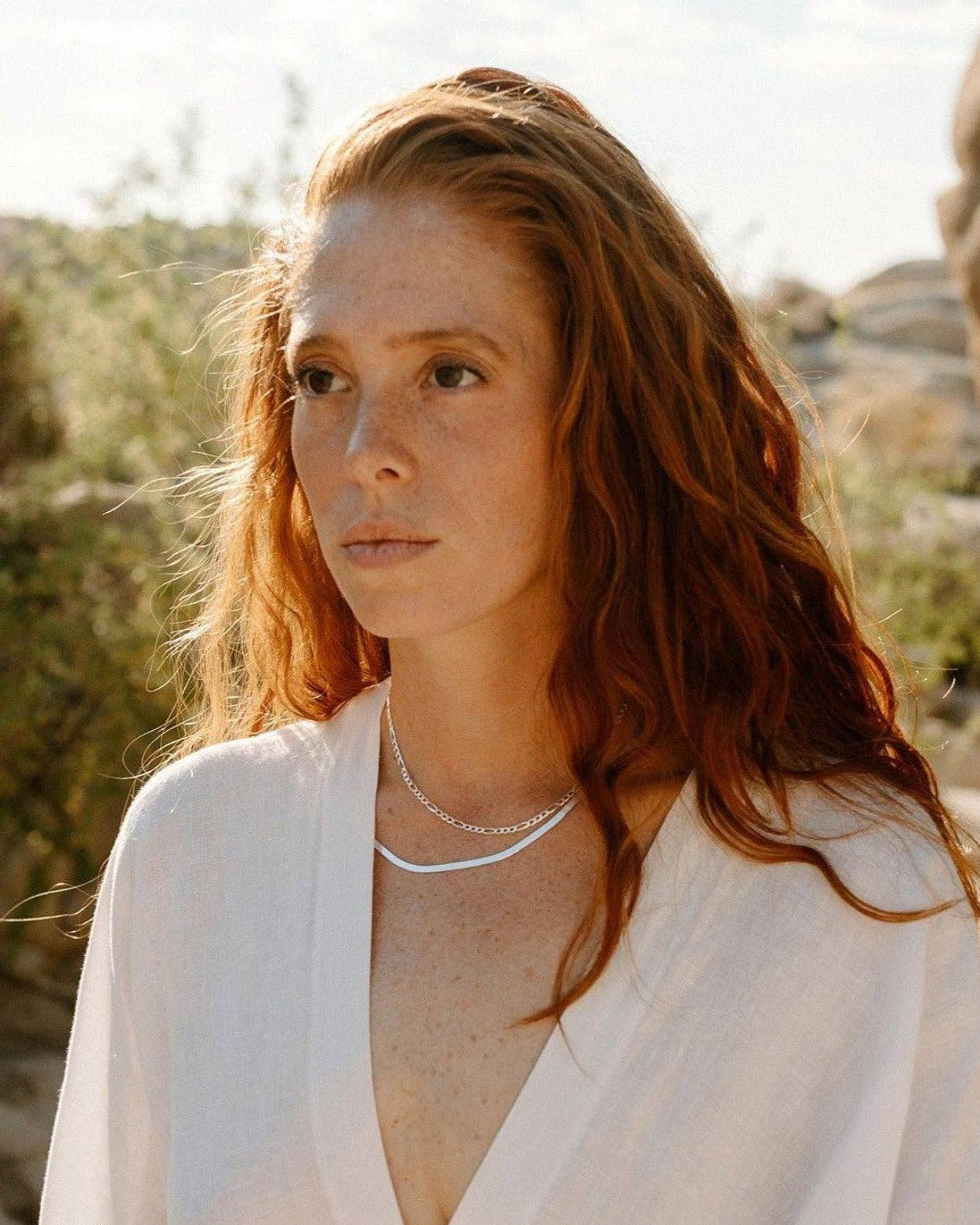 Dea Dia - Wholesale Link & Chain Necklace - Slinky Silver Herringbone Chain Necklace1