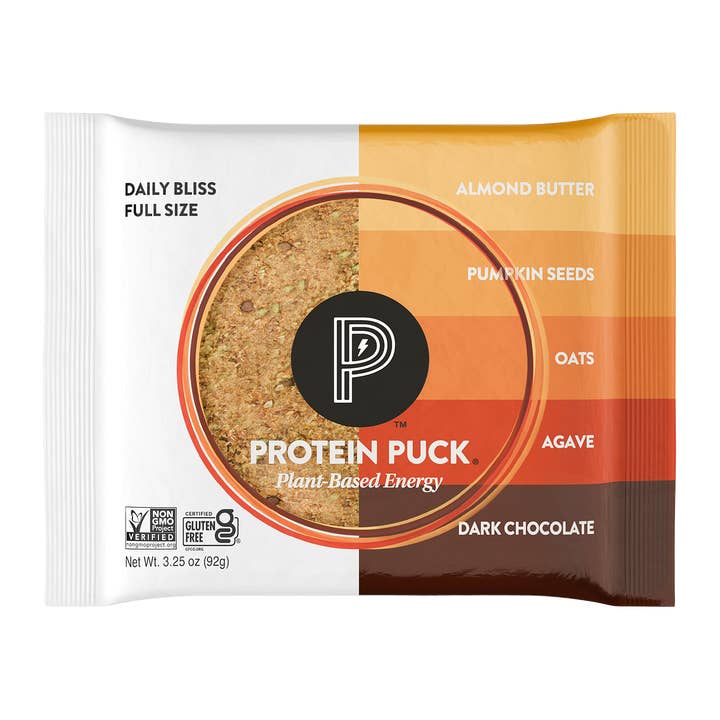 Daily Bliss (Almond Butter, Dark Chocolate) (16 - 3.25oz Bars) for wholesale by Protein Puck
