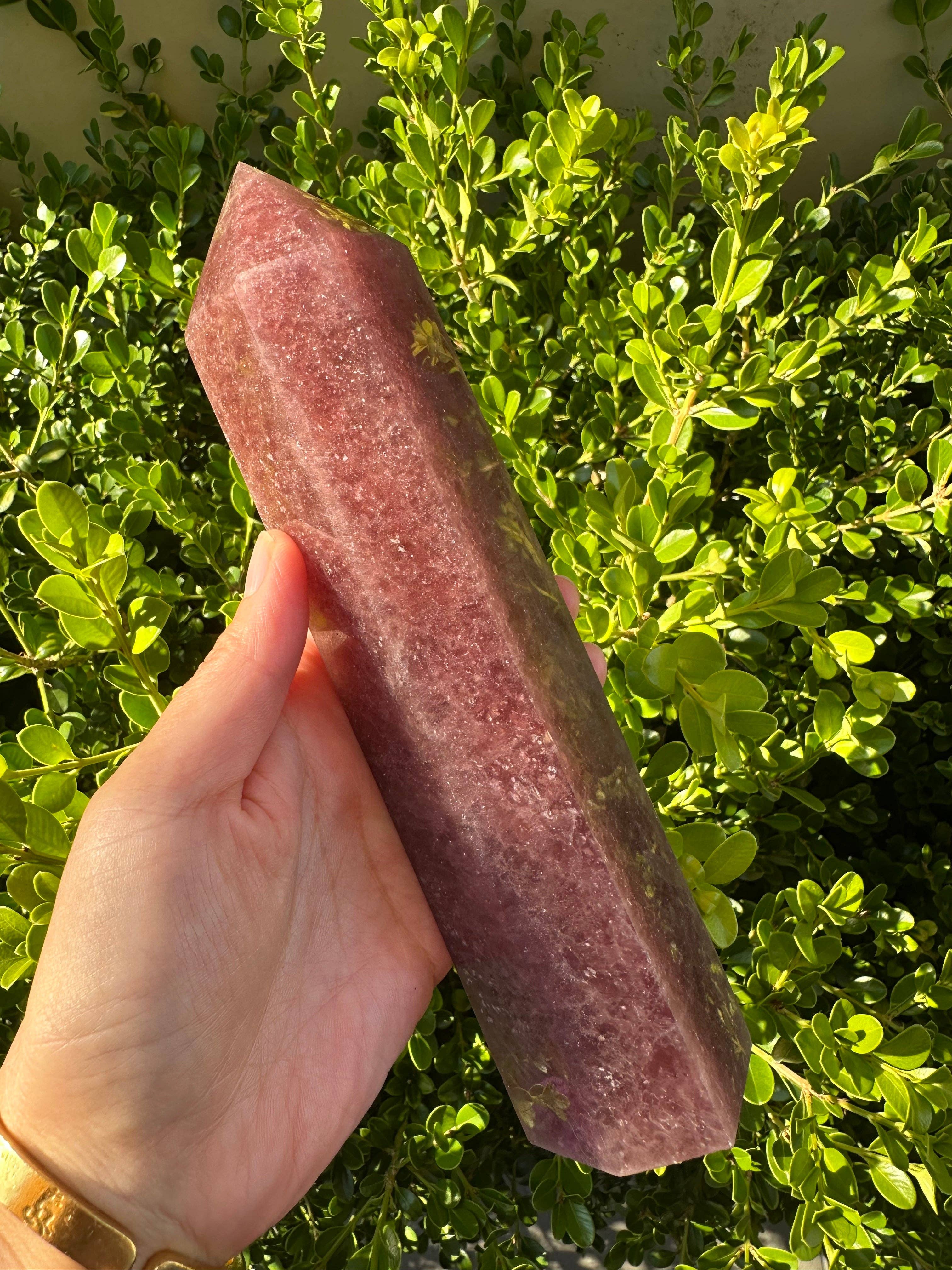Moon Rituals - Wholesale Spiritual Stone/Crystal - Large Strawberry Quartz Crystal Tower Obelisk – Love & Emotional Healing, Christmas Crystal Gift  #31
