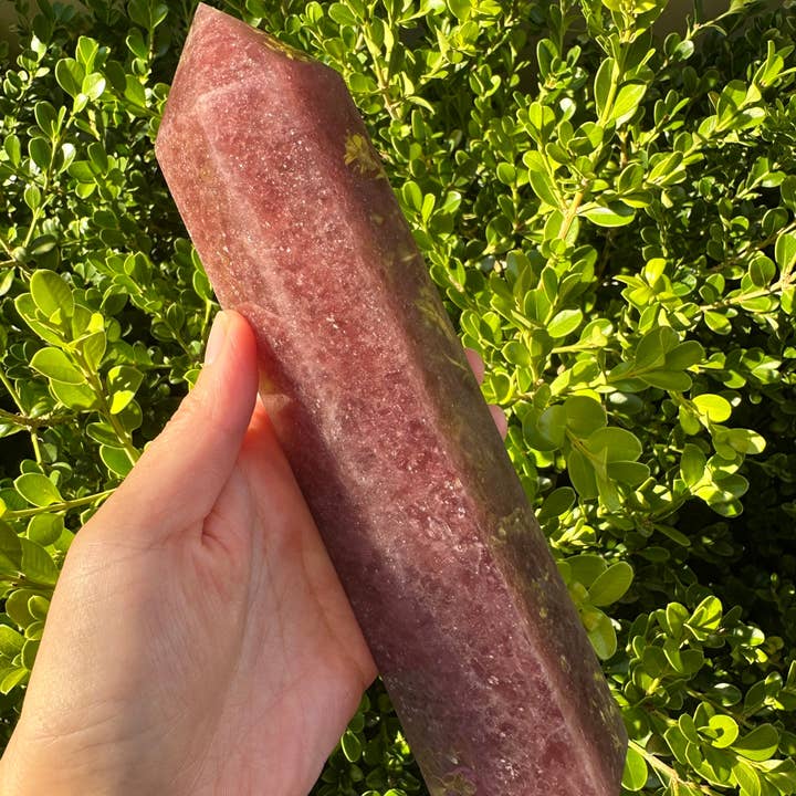 Moon Rituals - Wholesale Spiritual Stone/Crystal - Large Strawberry Quartz Crystal Tower Obelisk – Love & Emotional Healing, Christmas Crystal Gift #31