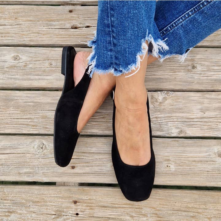 Madammeshushu – wholesale Flats – Women’s – Black Ballerina Slingback flat shoes for women