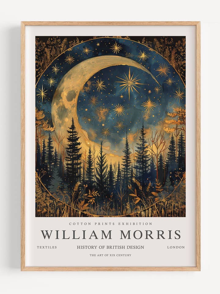 William Morris Mond & Sterne I102-4 für den Großhandel von Peardrop Prints