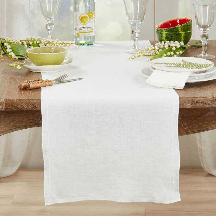 Saro Lifestyle - Wholesale Table Runner - Stonewashed Overlock Edge Table Runner7