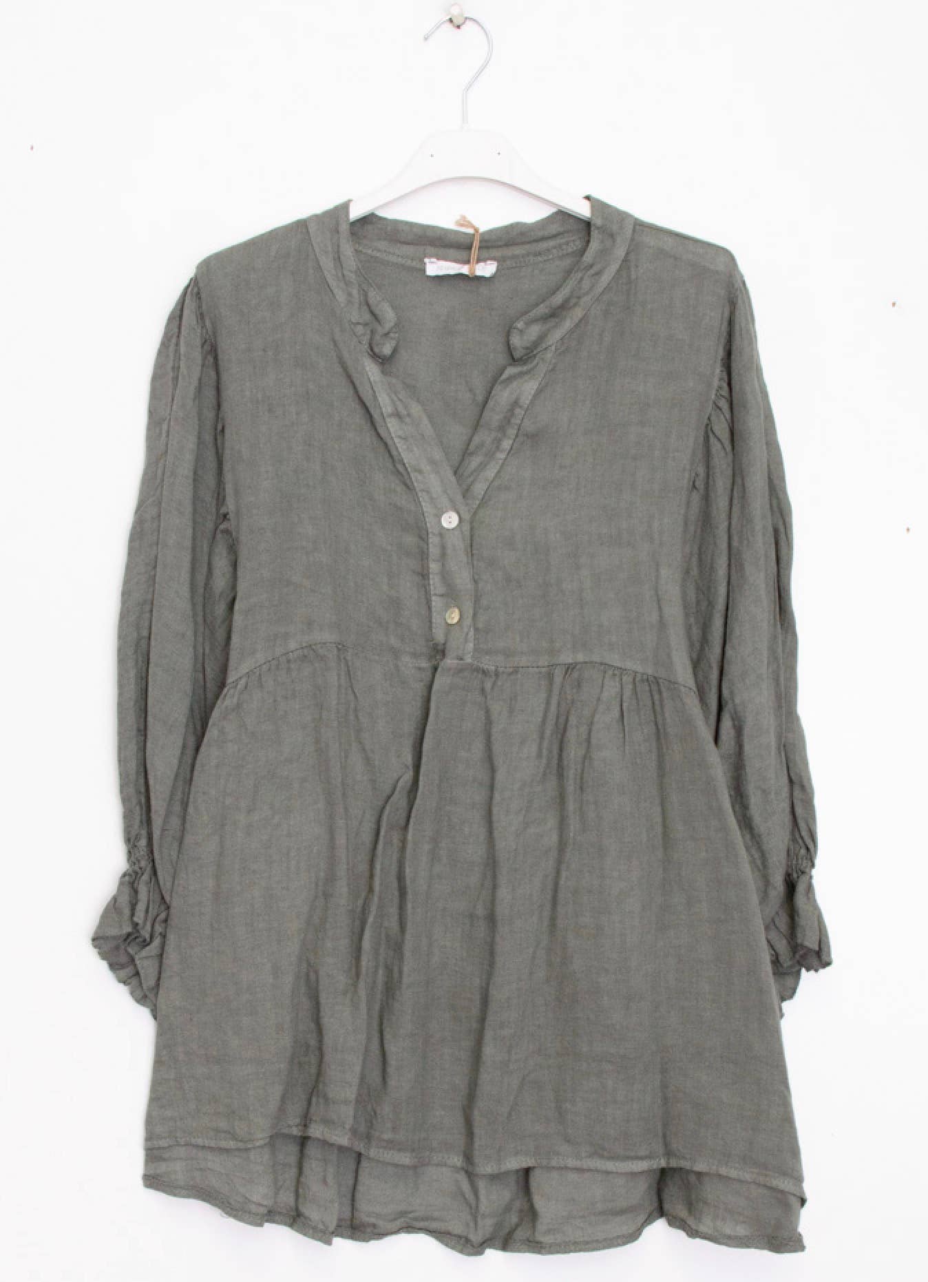 Happy look - Wholesale Blouse - Women's - Puff sleeve linen blouse 15