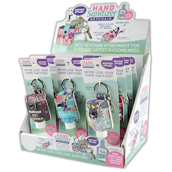 Novelty Brands - Wholesale Hand Sanitizer - Keychain 30ml Hand Sanitizer Printed Assortment - 12/Display3