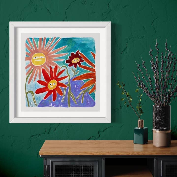 Großer Blumen-Gesichtsdruck für den Großhandel von Kyndra Sweep illustrations