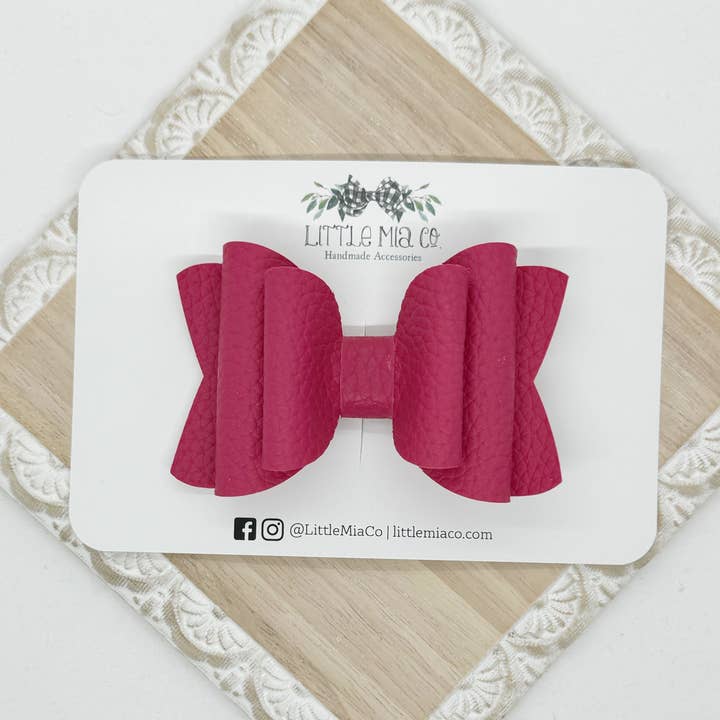Dark Pink Matte Chloe Clip for wholesale by Little Mia Co.