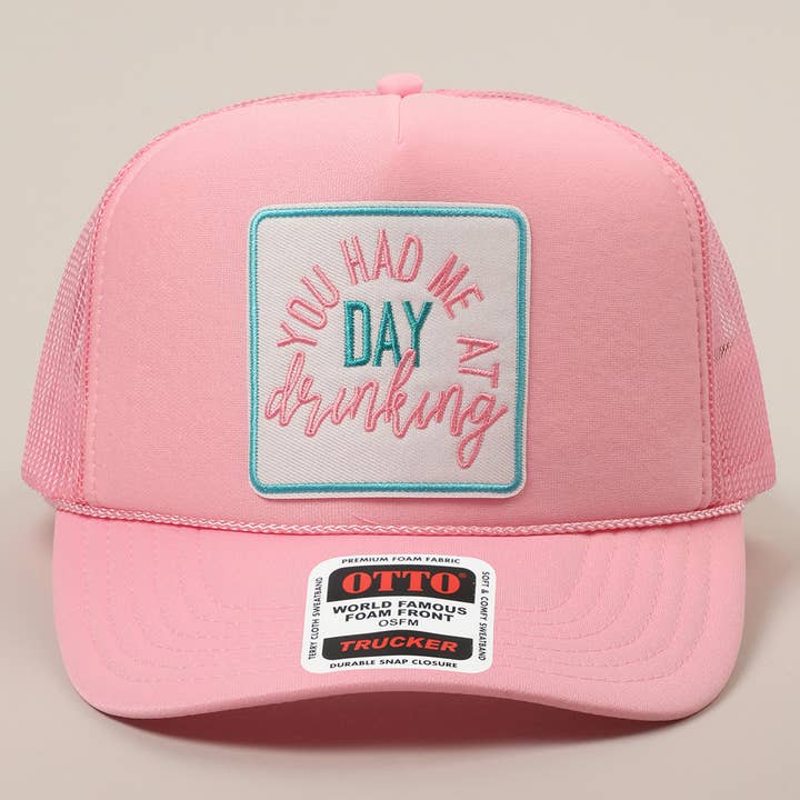 Fashion City - Vente Casquette de camionneur – unisexe - Casquette à filet avec écusson brodé "You Had Me At Day Drinking"33