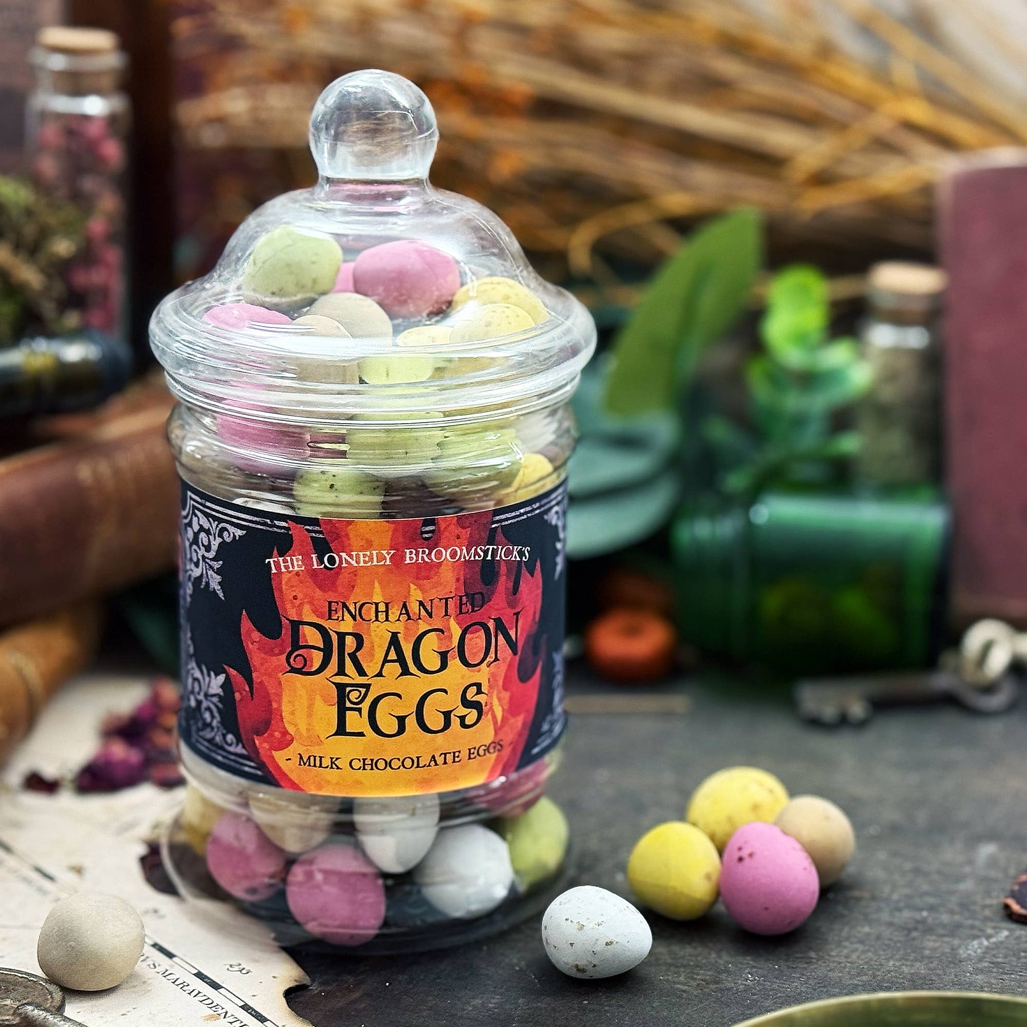 The Lonely Broomstick - Vendita all'ingrosso Caramelle dure - Barattolo di Uova di Drago Incantate0