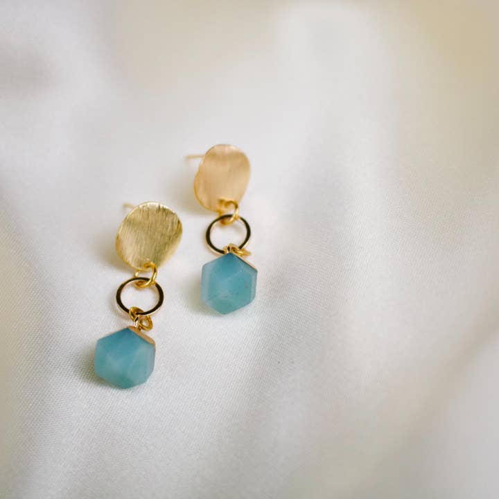 TISH jewelry – Engroshandel Hængeøreringe og creoløreringe – Wren//Amazonite Crystal Charm øreringe1