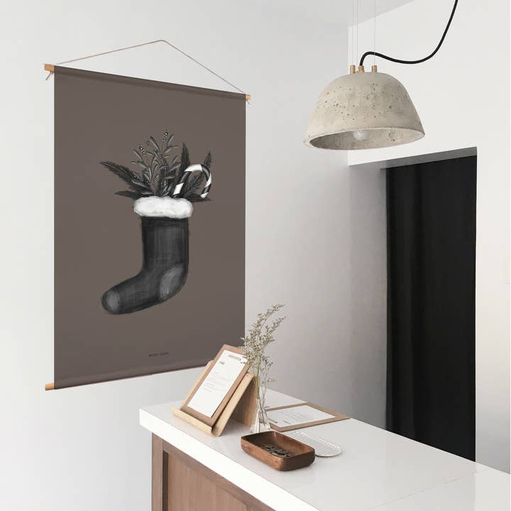 Weihnachts-Textilposter - Weihnachtsstrumpf - 60X90 cm für den Großhandel von MOODZ design