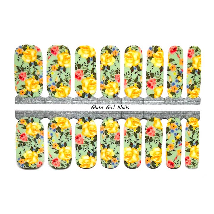 Couvre-ongles floral Secret Garden Spring pour la vente par Glam Girl Nails