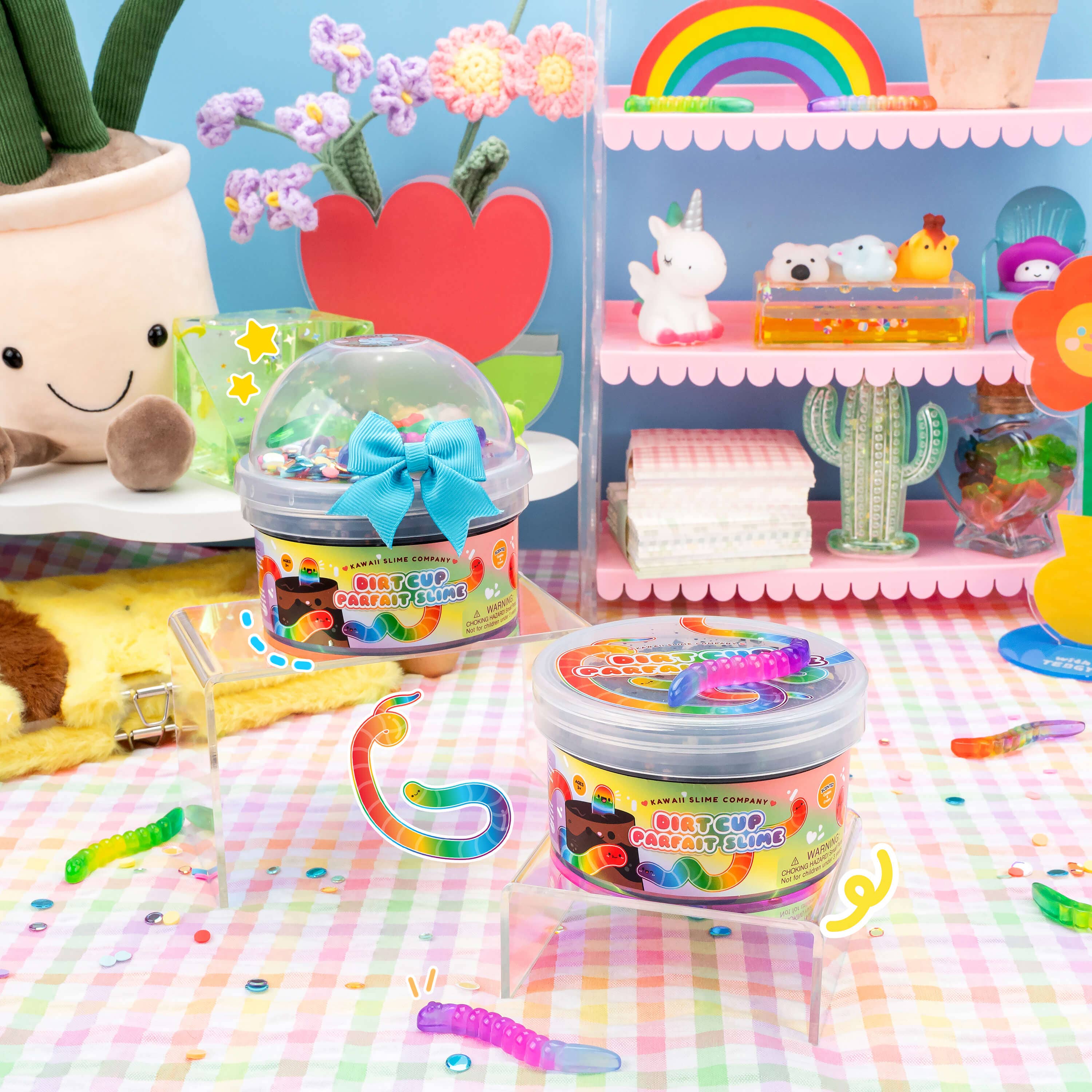 Kawaii Slime Company – wholesale Putty/slime – Child – Dirt Cup Parfait 2 Slimes In 1 (4pcs/case)2