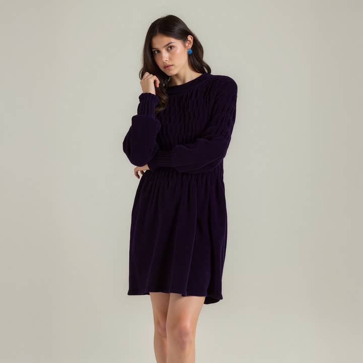 Nurode Midnight Sweater Dress in Midnight for wholesale by Robin K