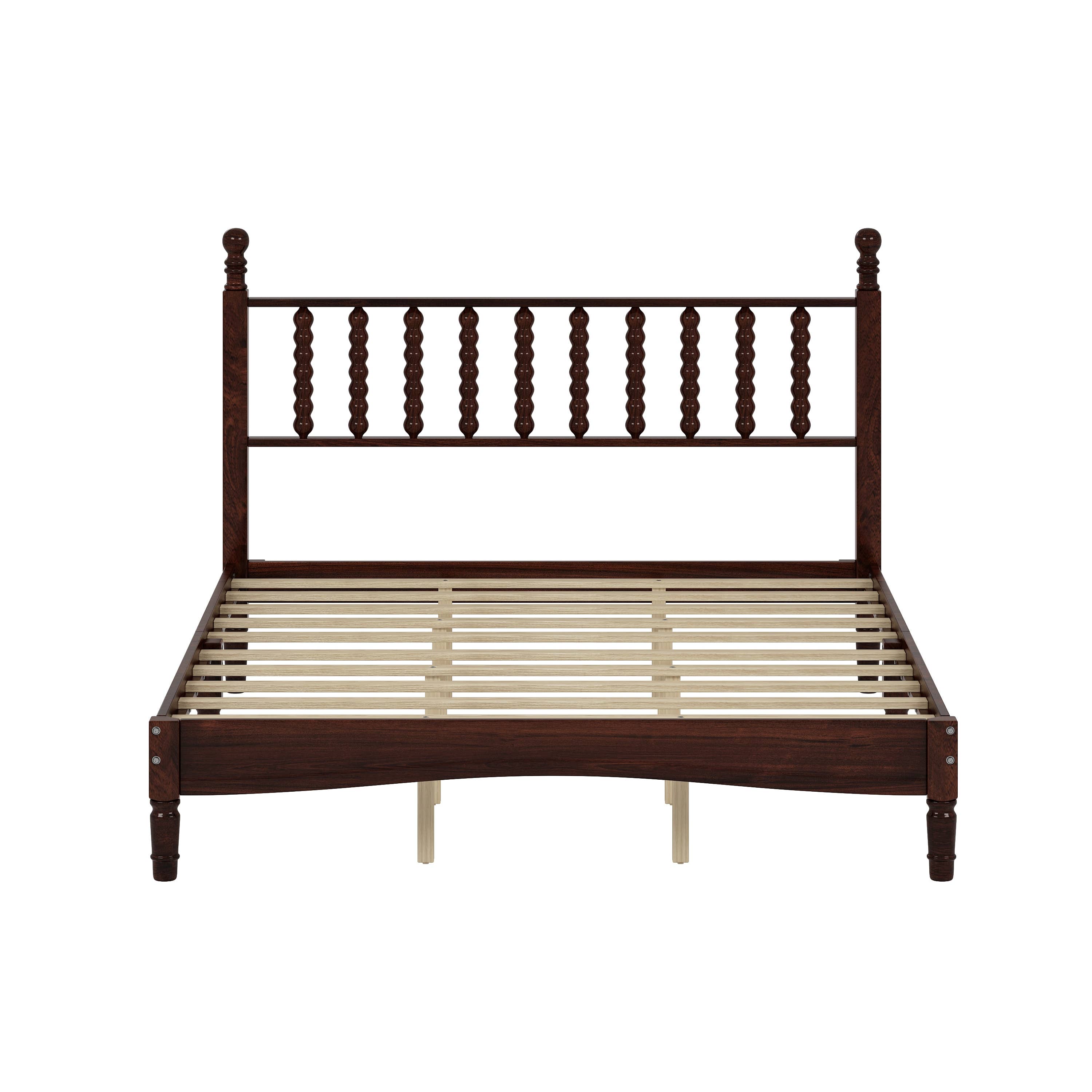 39F Inc. - Wholesale Bed - Retro Wood Platform Bed King/Queen/Full & Nightstand, Walnut11