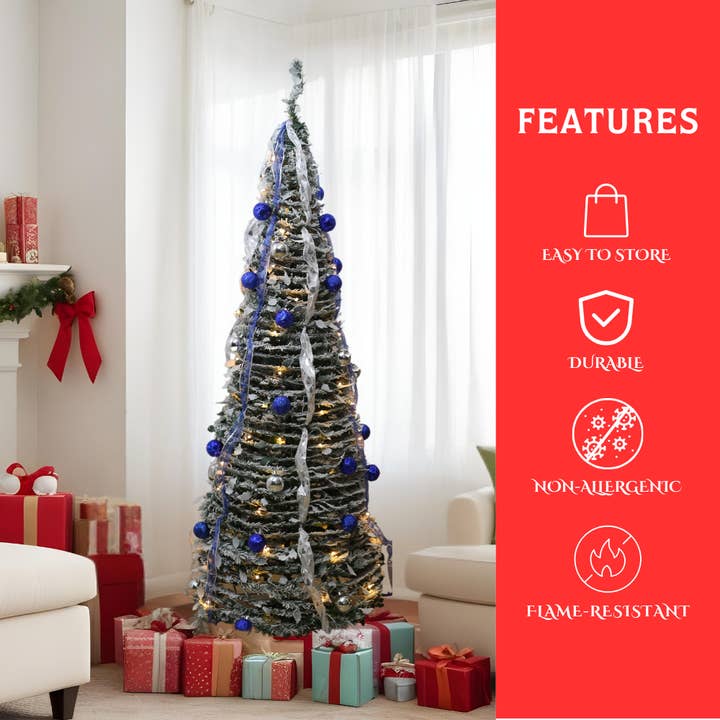 SINT - Wholesale Artificial Christmas Tree - Premium 6ft Artificial Pre-Decorated Lighted Christmas Tree11