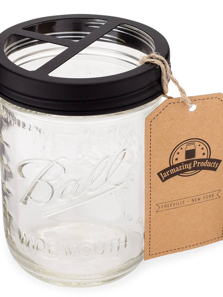 Mason Jar Toothbrush Holder with 16oz Mason Jar for wholesale by Jarmazing Products
