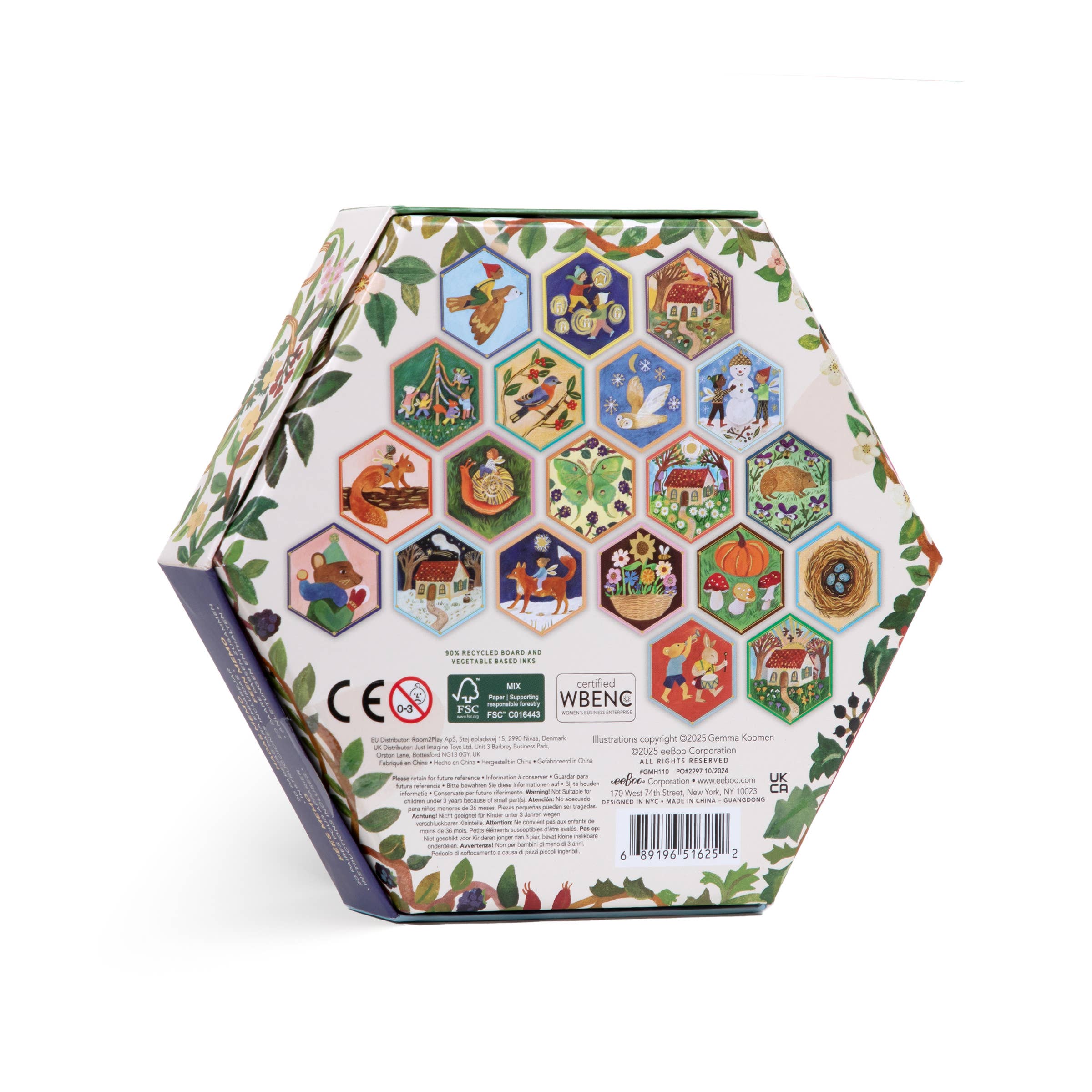 eeBoo - Wholesale Brain Game - Kids - Cottage Fairies Hexagon Memory & Matching Game1