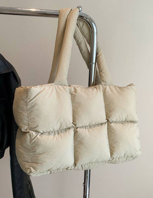 Sweetkama - Wholesale Tote Bag - Women's - Ladies Puff Solid Color Padded Cloud Tote Bag SKAB413423