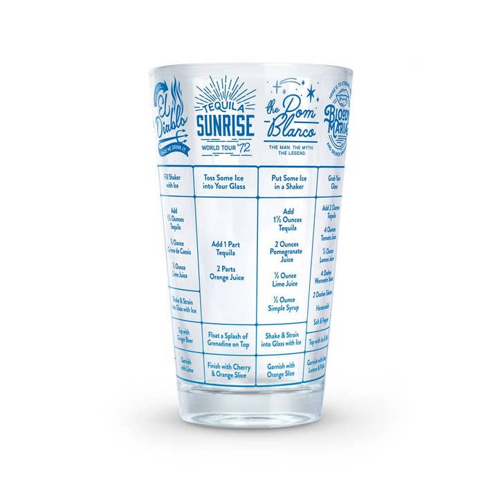 Fred & Friends - Wholesale Cocktail/Liquor Glass - Good Measure Recipe Glass - Tequila