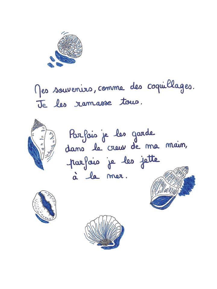 Illustration "Meine Erinnerungen, wie Muscheln" - Poesie für den Großhandel von Grisbleu