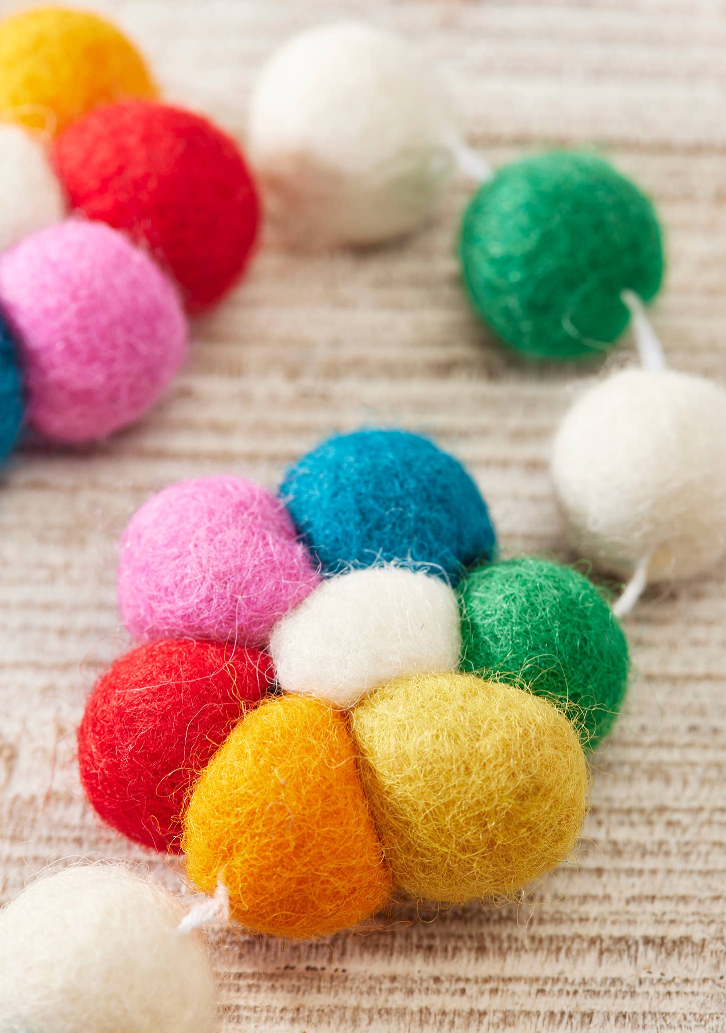 Namaste - Wholesale Bunting/Garland - Felt Rainbow Flower Garland3