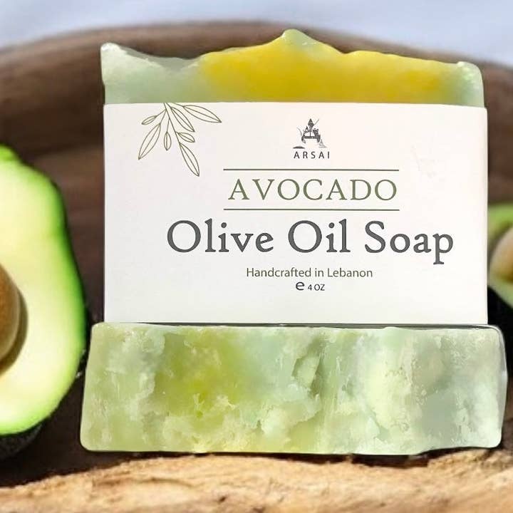 Avocado - Pure Olive Oil Soap Bar - Handcrafted - All-Natural - Moisturizing & Soothing - 4oz - For All Skin Types - Unisex for wholesale by Arsai Soap